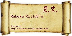 Rebeka Kilián névjegykártya